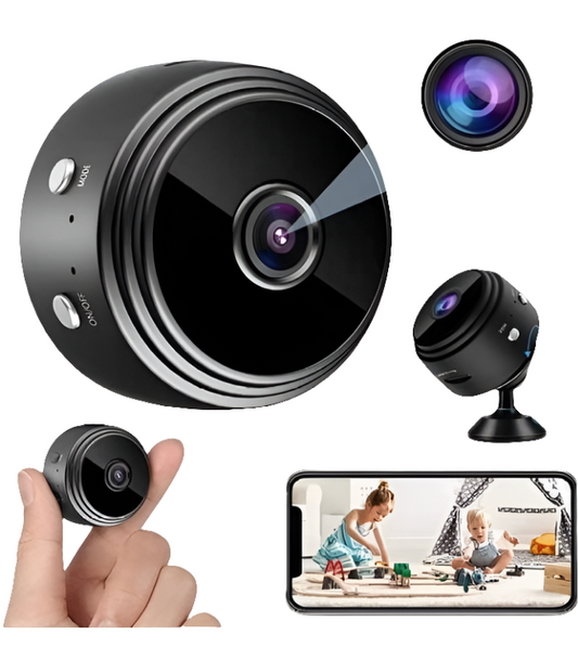 AB SmartEye Mini Wireless WiFi Security Camera | HD 1080p Indoor Video Recorder with Low Light Vision | Portable & Magnetic | Home, Office, and Baby Monitor